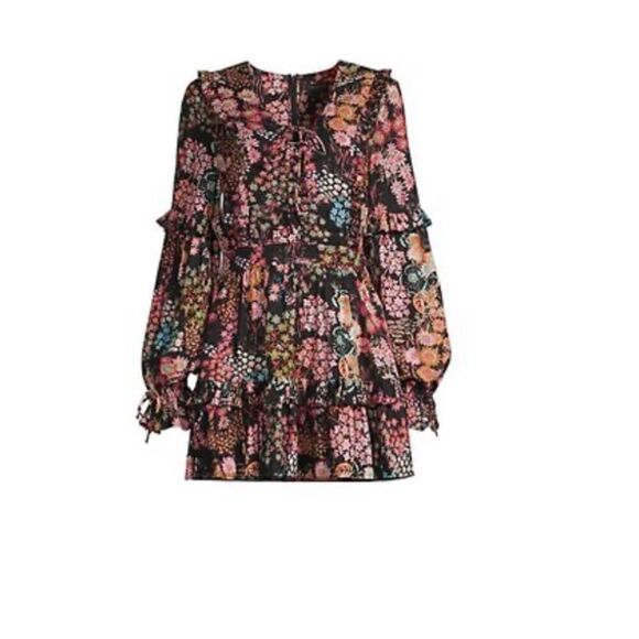 Ted Baker Hendria Ruffle-Trim Mini Dress Size 1 - Picture 3 of 13